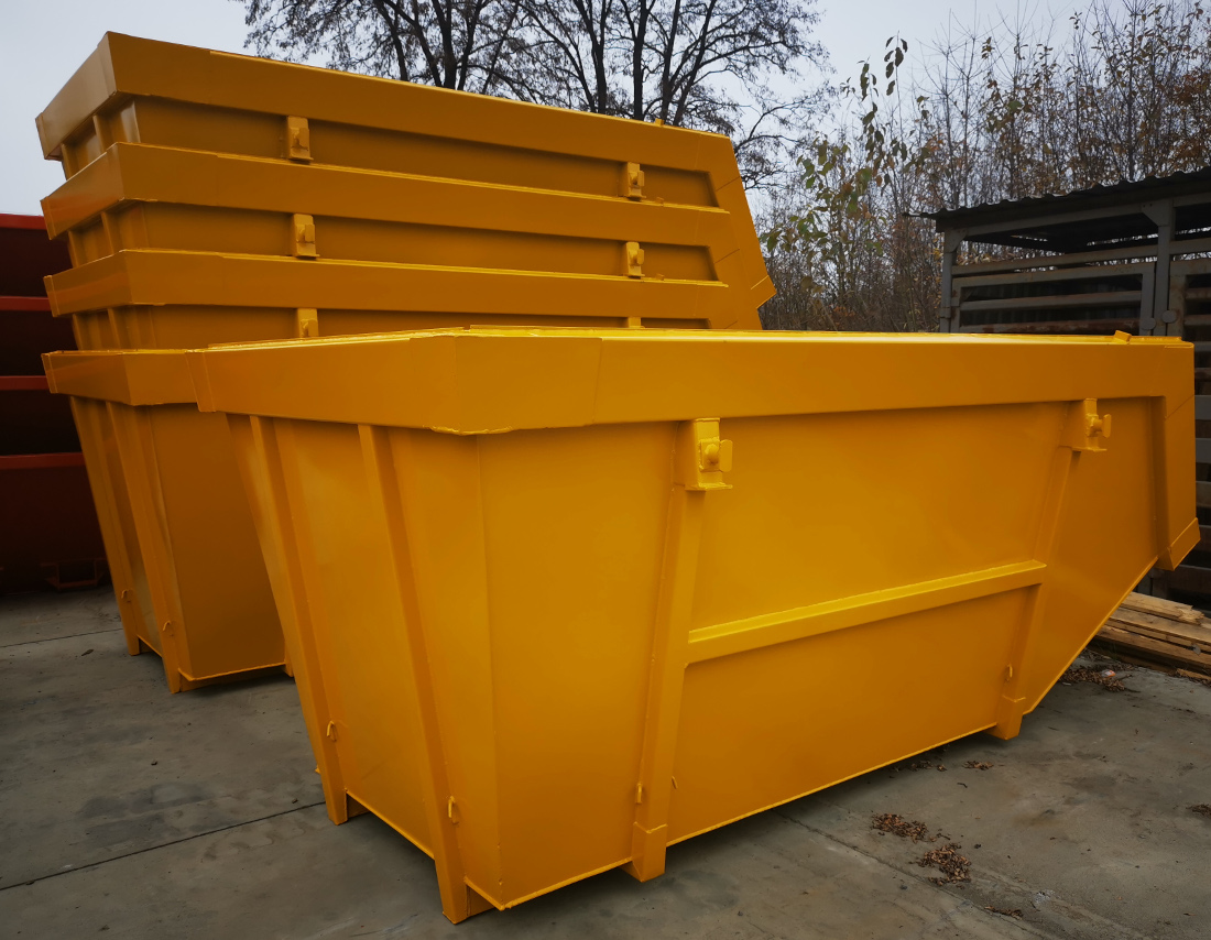 Asymetrické otevřené muldy, vanové kontejnery vyrábíme dle norem DIN 30720